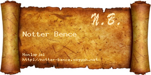 Notter Bence névjegykártya